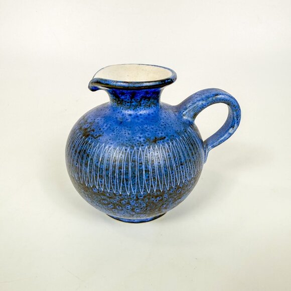 Thoms Keramik West Germany Blue Speckled Glaze Pitcher 120/9 - Picture 1 of 7